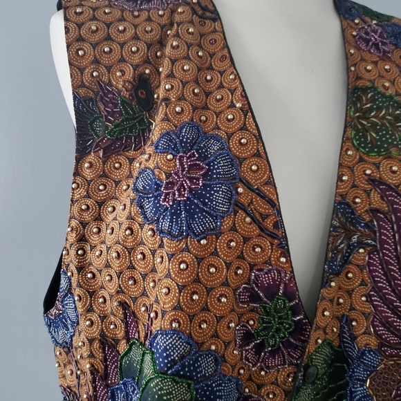 Vintage Beaded Vest 90's Style Size Medium - Picture 11 of 11